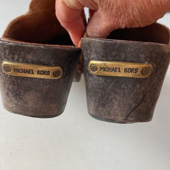 Michael Kors | Michael Kors Slip-On Suede Wooden Mules/Cogs Women’s 6.5 - Picture 6 of 16